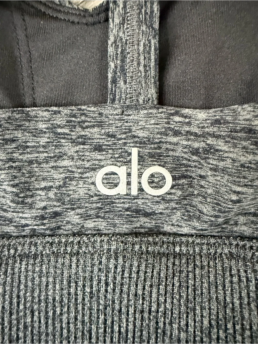 Alo Yoga Seamless Strappy Sports Bra Bralette Bundle Gray Heather Size M